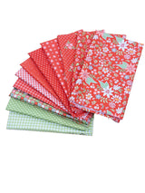 Poinsettia and Pear Red Fat Quarter  Bundle includes 34 Fat Quarters