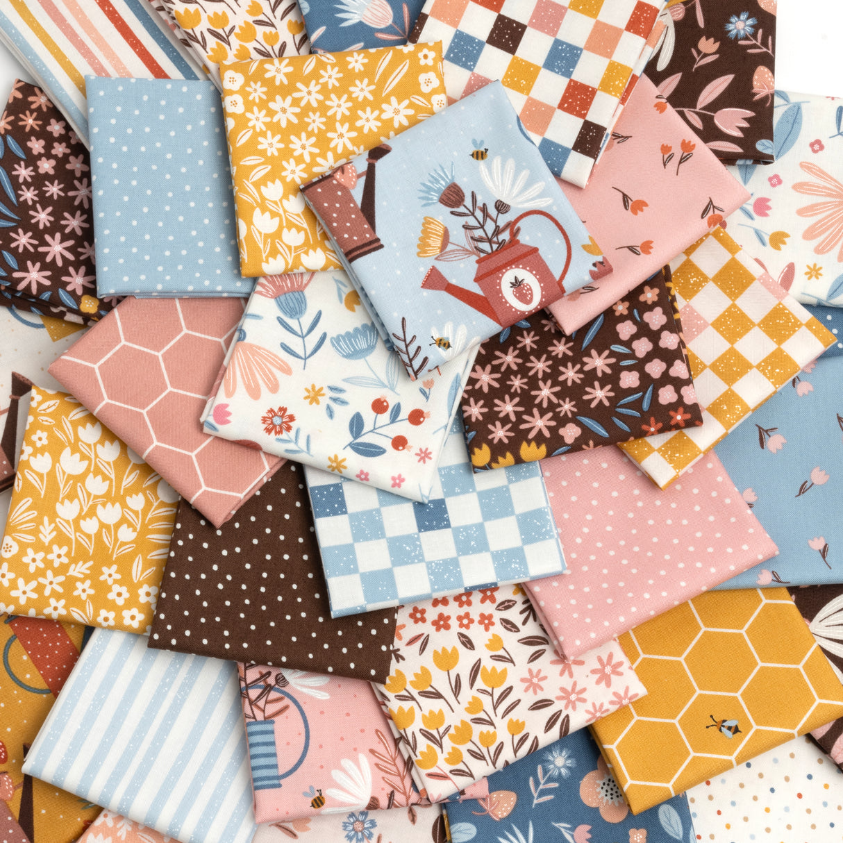 Blossoms And Blooms Mini Charm Pack 39050MC by Elena Amo for Moda Fabrics bin