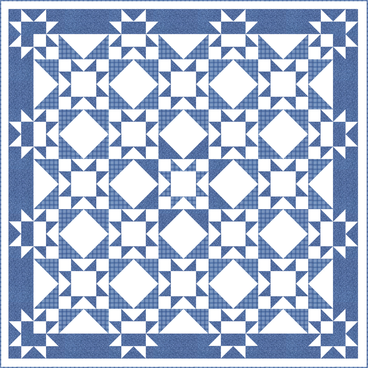 Something Blue Quilt Kit 74" x 74" By Camille Roskelley for Moda Fabrics Kit Includes Fabrics for the Top and Binding