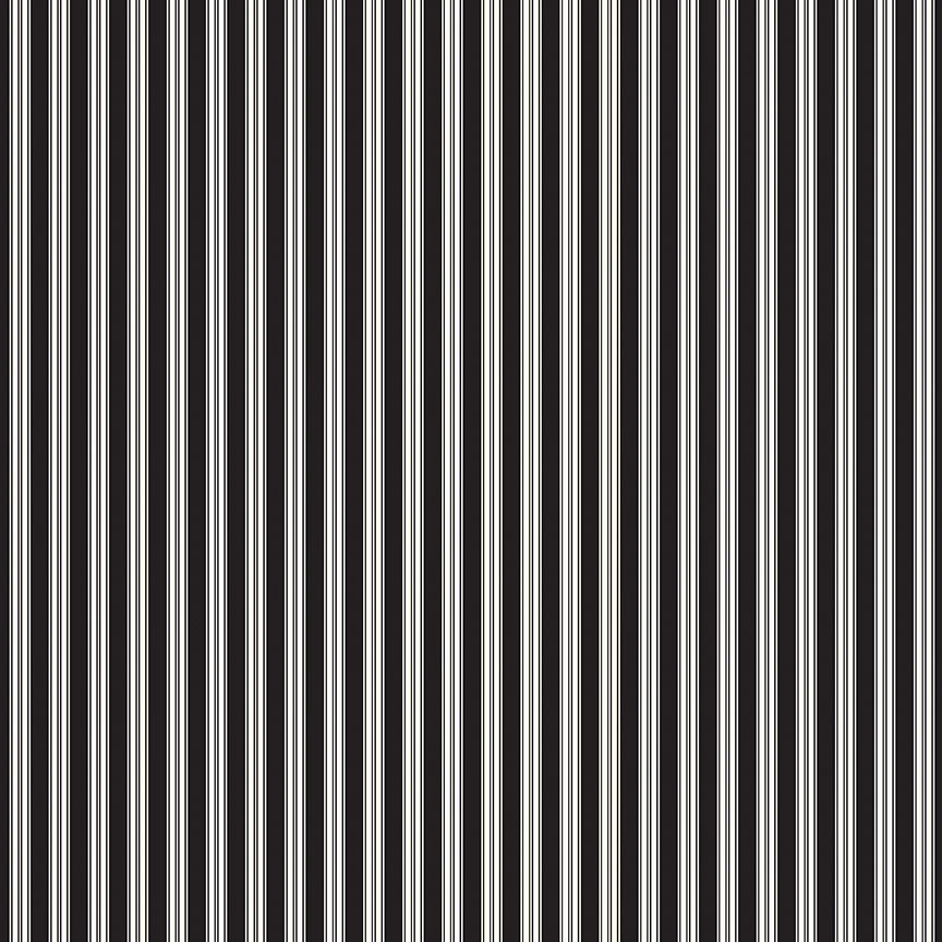 Sophisticated Halloween Ticking Black Sophisticated Halloween by My Mind's Eye for Riley Blake Designs Sold in 1/2 Yard Increments
