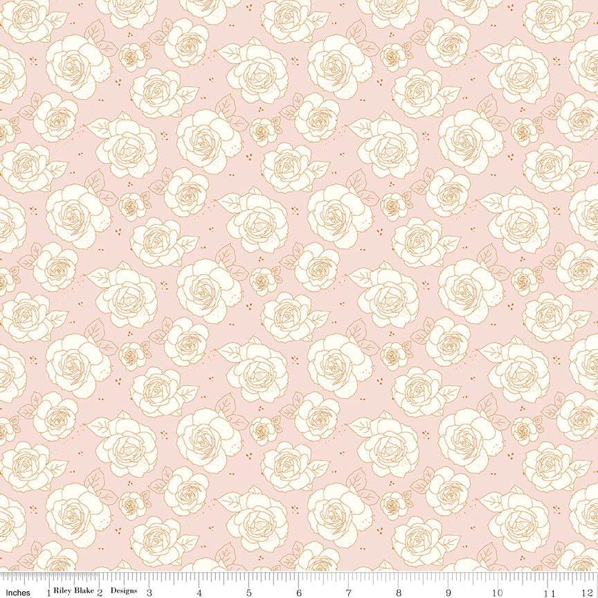 Sunsetridge Roses Ballerina Yardage C15731-BALLERINA by Minki Kim for Riley Blake Designs Sold in 1/2 yard increments (Copy)