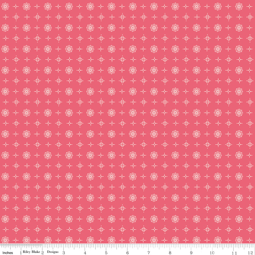 Americana Lincoln Tea Rose Yardage C16084-TEAROSE by Lori Holt for Riley Blake Designs Sold in 1/2 yard increments