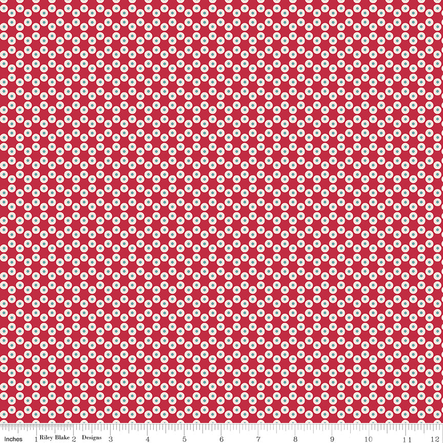 Americana Patriot Berry Yardage C16097-BERRY by Lori Holt for Riley Blake Designs Sold in 1/2 yard increments