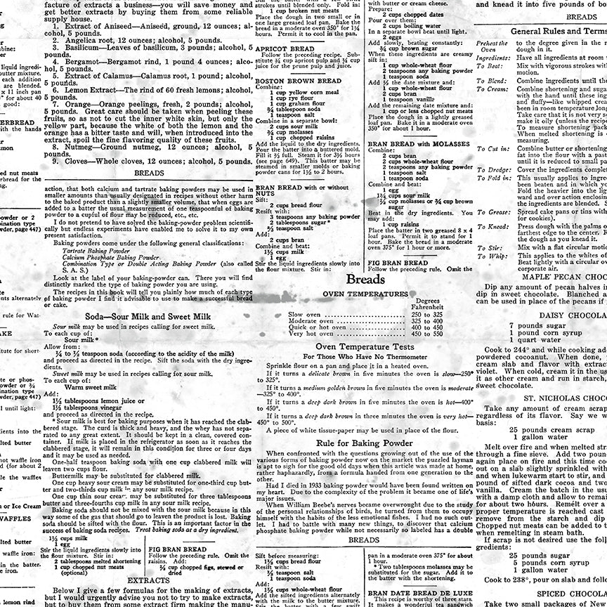 Gingerbread Recipe Text White Gingerbread by J. Wecker Frisch for Riley Blake Designs Sold in 1/2 Yard Increments