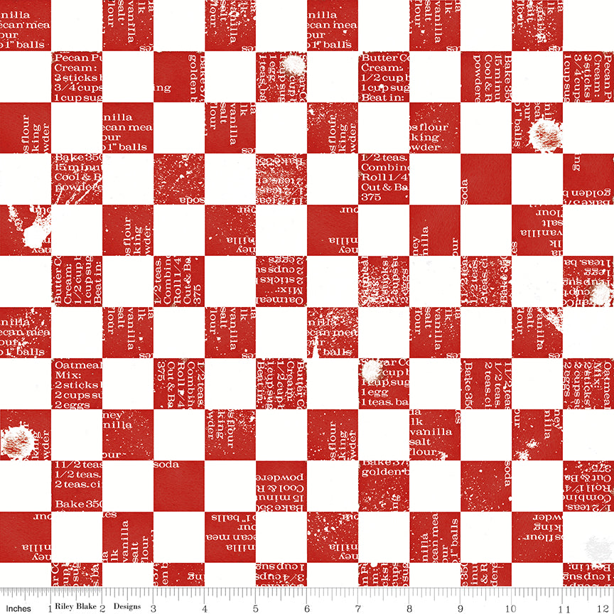 Check Red Gingerbread Yardage by J. Wecker Frisch for Riley Blake Designs Sold in 1/2 Yard Increments