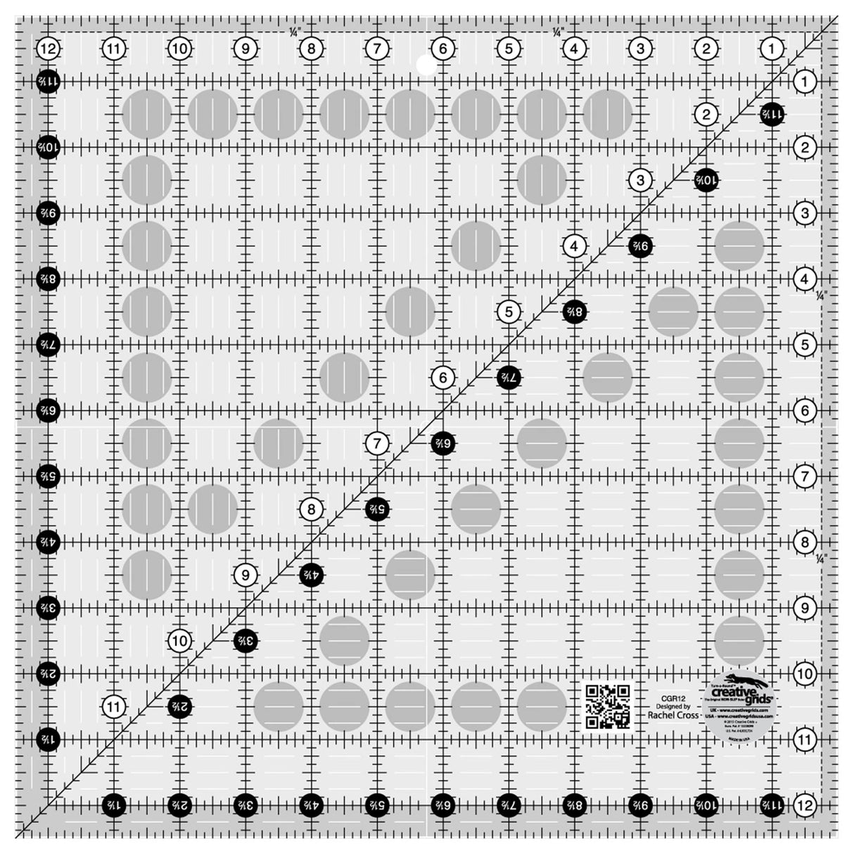 Creative Grids Quilt Ruler 12-1/2in Square CGR12
