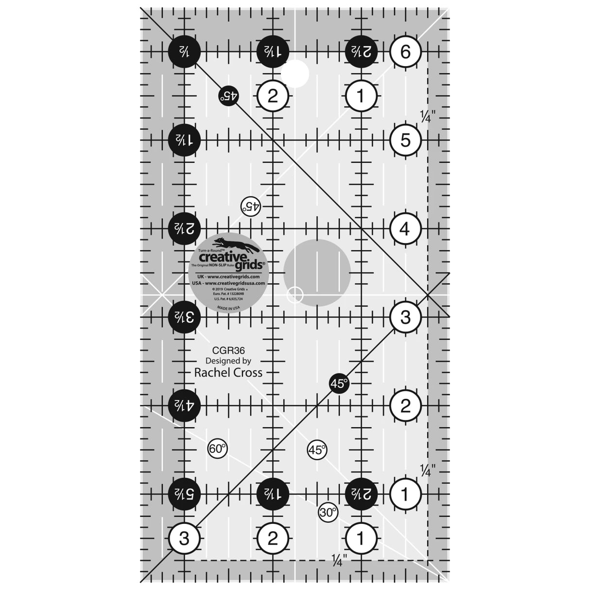 Creative Grids Quilt Ruler 3-1/2in x 6-1/2in Rectangle CGR36