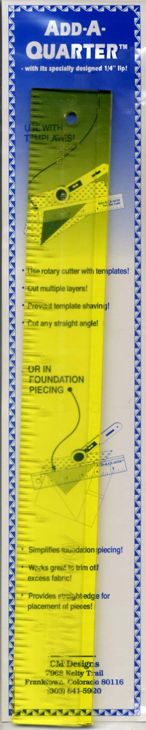 Add A-Quarter Ruler Original 1.5 by 12" Yellow