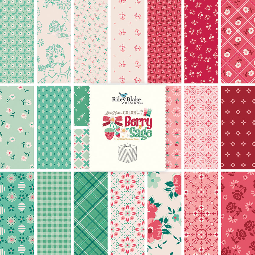 Berry & Sage Fat Quarter Bundle, 21 Pcs. Factory production