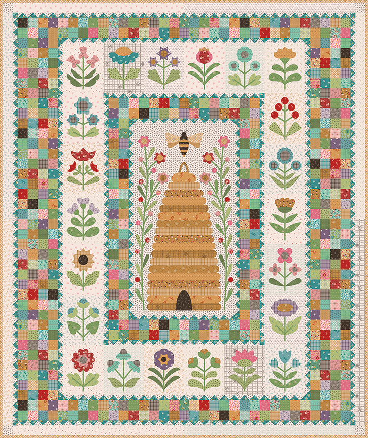 Honey Bee Garden Quilt Kit by Lori Holt featuring Gentler Times