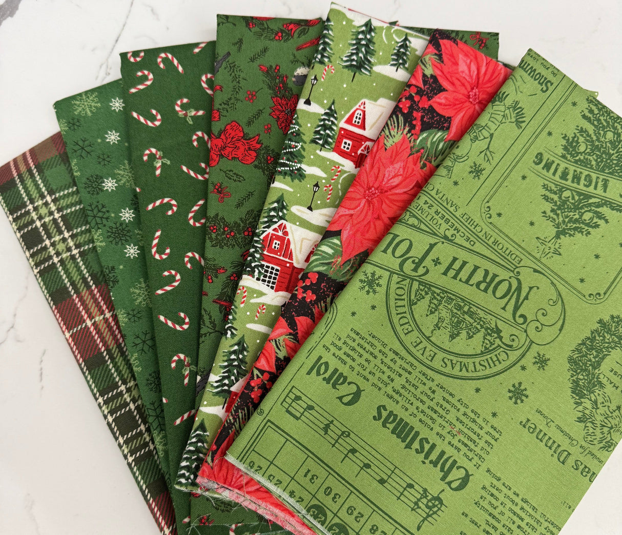 Holiday Cheer Poinsettia Colorway Bundle 7 Fat Quarters