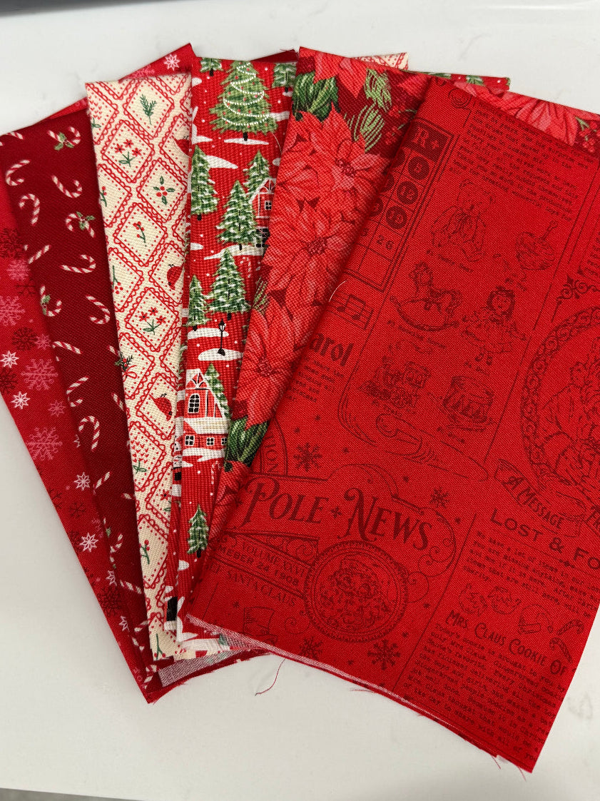 Holiday Cheer Candy Cane Colorway Bundle 6 Fat Quarters