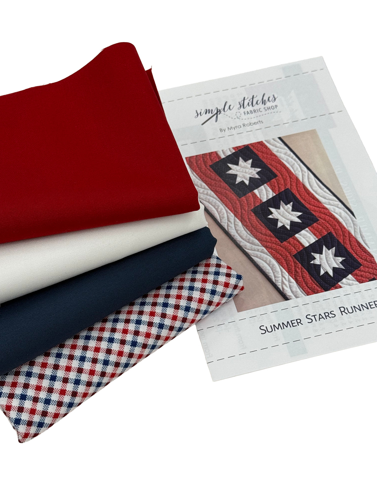Bella Solids Summer Stars Table Runner Kit includes backing 18" x 42"