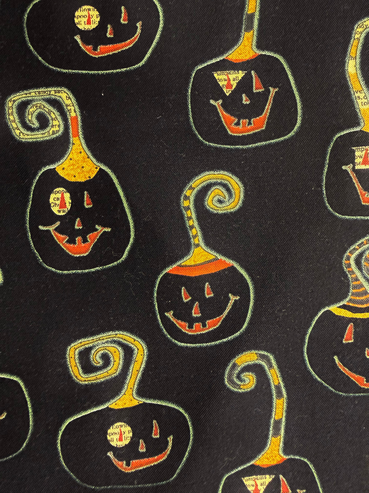 Cheeky Wee Pumpkins By  Studio E Fabrics 3268-99 Black Pumpkins Yardage Sold in 1/2 Yard Increments