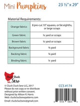 Mini Pumpkins Quilt Kit featuring Acorn Hollow Collection by BasicGrey Includes pattern, fabric for the top and Binding