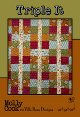 For My Boys Oliver Triple it Quilt Kit includes fabric for the Quilt Top, Binding and Pattern 42" x 50"