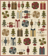 Yuletide Treats Quilt Kit features Old World Yuletide by Fancy That Design House Fabrics for the quilt top, backing and Pattern 52 x 61