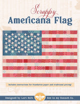 Scrappy Americana Flag Quilt Pattern ISE-294 Finished size: 65.5" x 105.5"