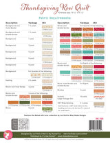 Thanksgiving Row Quilt Kit using Baked with Love fabrics by Lori Holt 79" x 91"