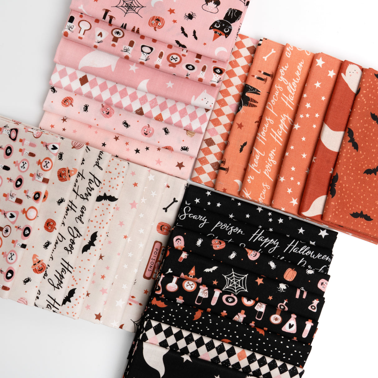 Purrs And Boos Fat Quarter Bundle Includes 27 Pieces Custom cut by Starlit Quilts