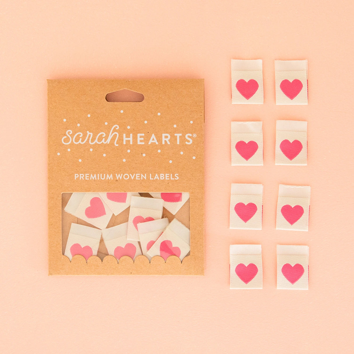 Pink Heart Woven Labels SH-LP150 Sarah Hearts