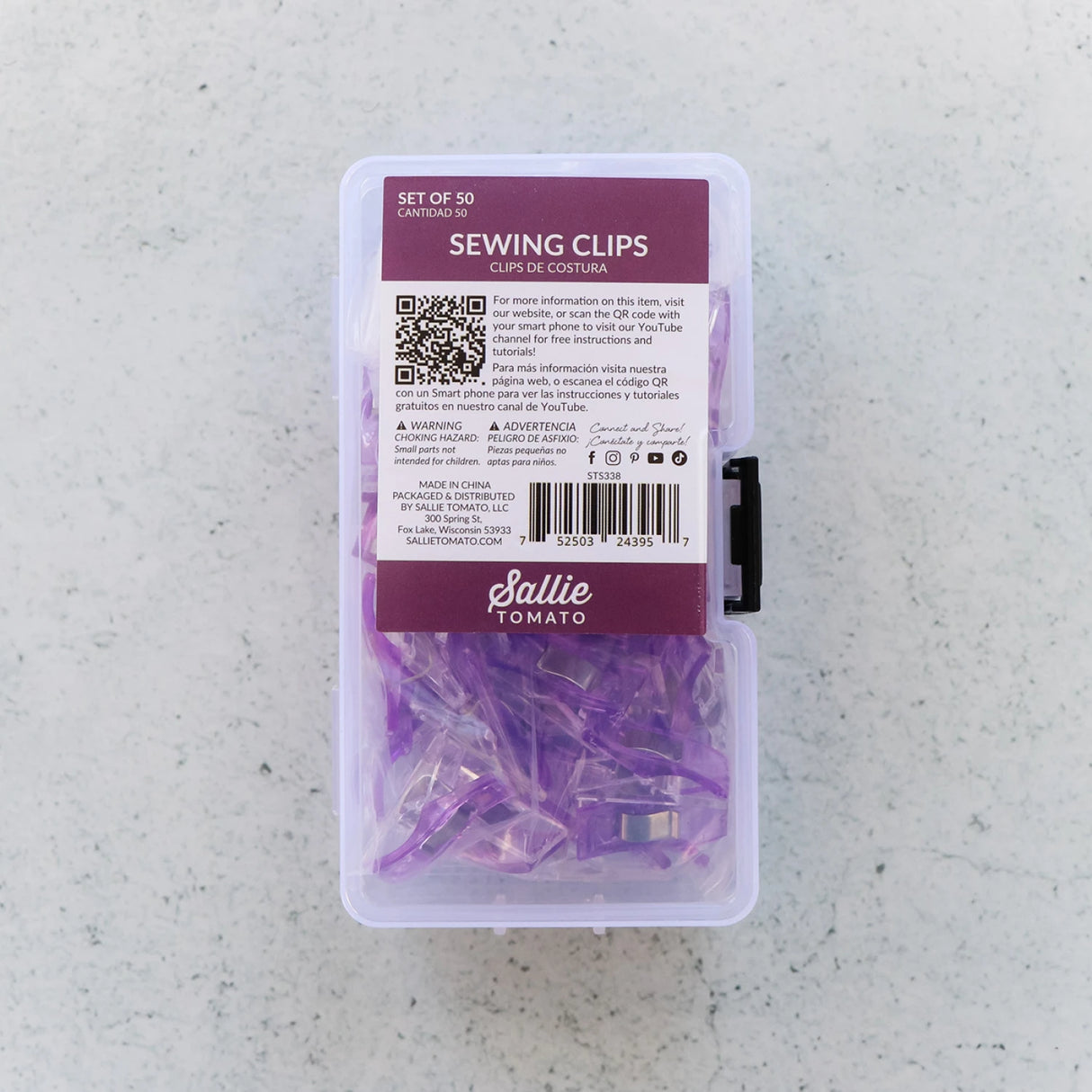 Sallie Tomato Sewing Clips 50pk  STS338