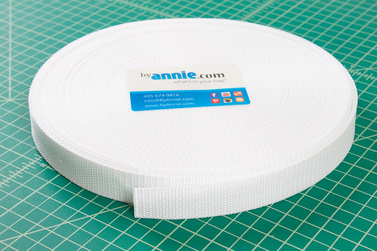 Strapping 1 Wide White by Annie 1 polypro strapping sold by the yard