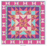 Dodi's Star Quilt Kit features Zinnias by Lila Tueller for Riley Blake Designs 54 1/2" x 54 1/2"