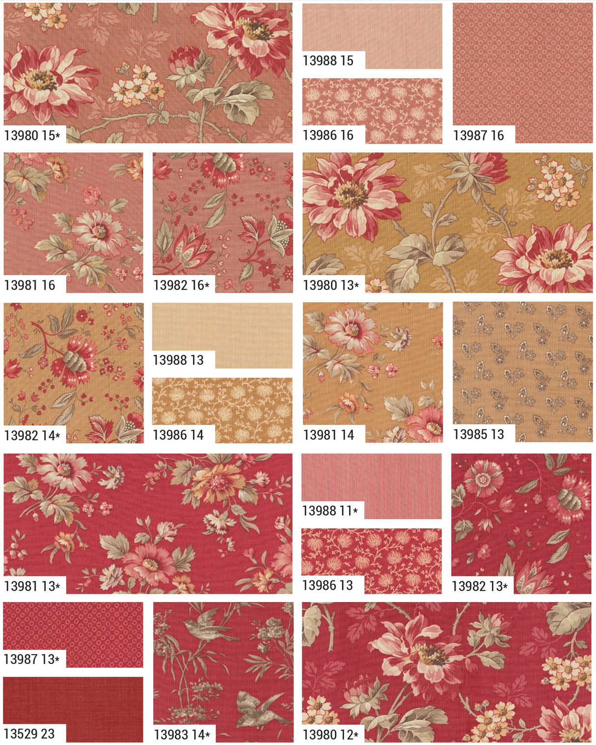Joie de Vivre 2.5" Mini Charm 13980MC by French General for Moda Fabrics