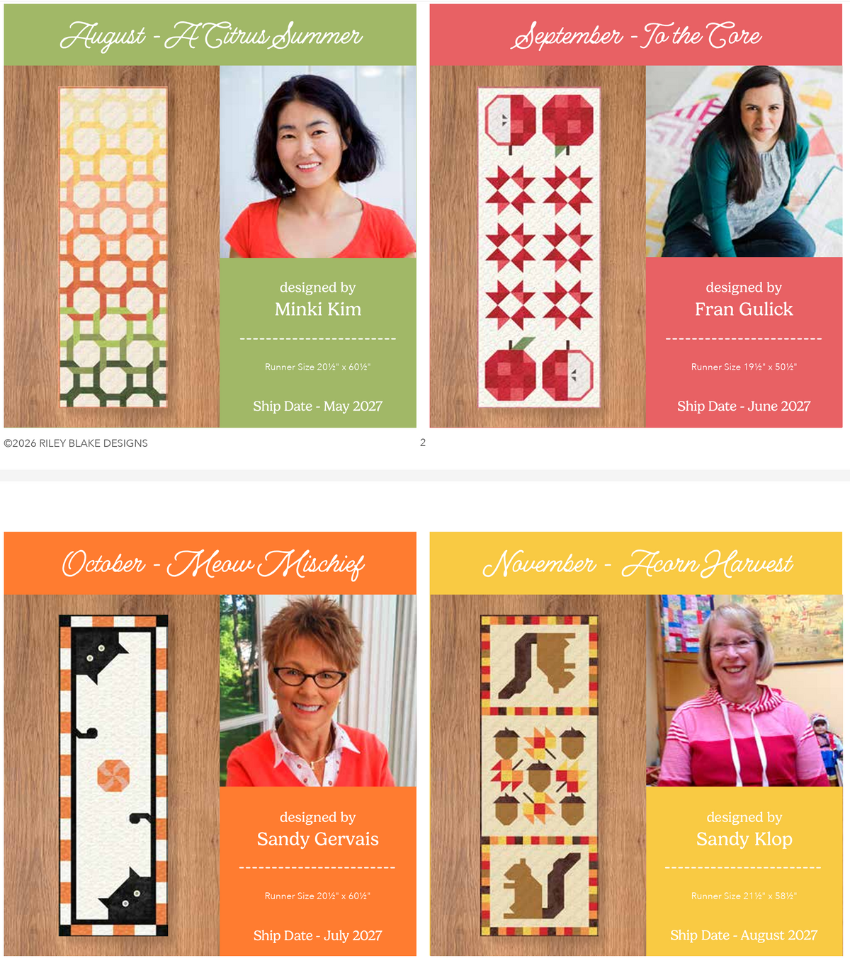 2027 Table Runner of the Month Club - Monthly Subscription Required