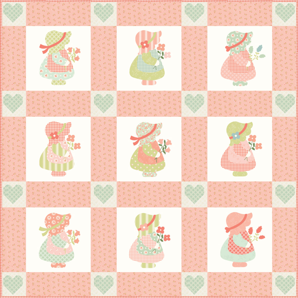 Sunbonnet Little Lovey Pink Kit