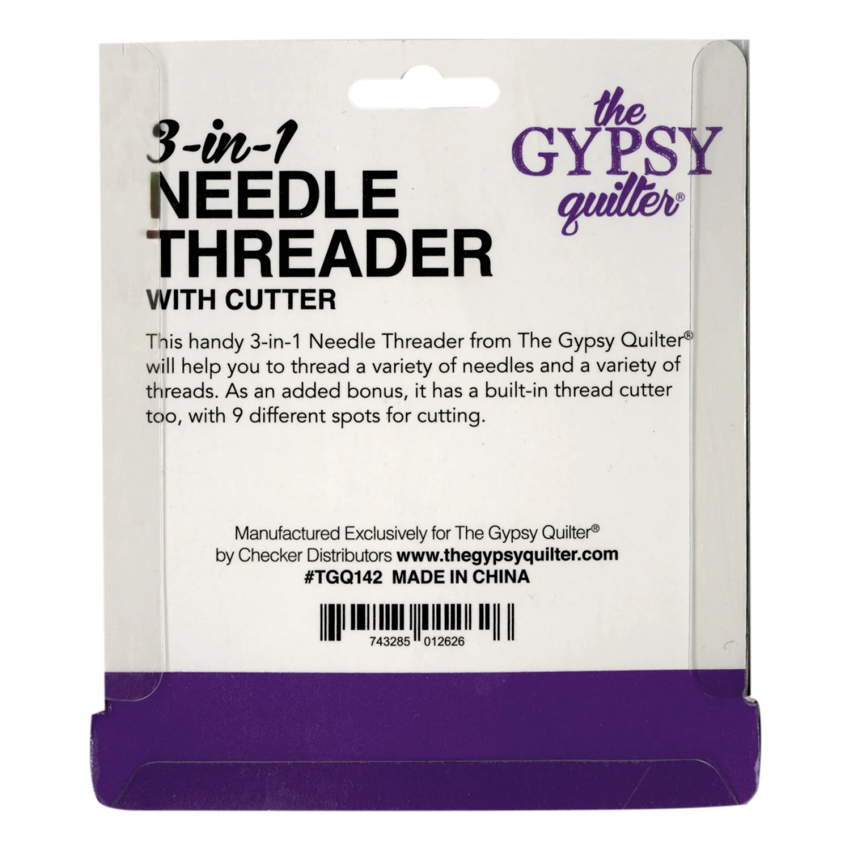 The Gypsy Quilter 3 In 1 Needle Threader with Cutter TGQ142