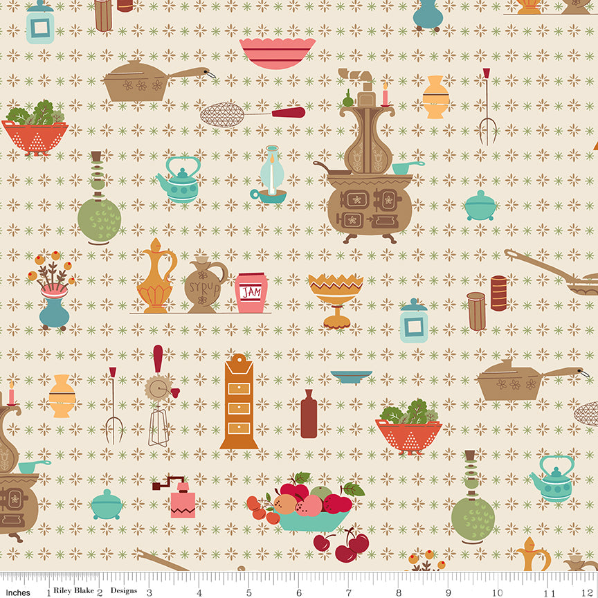 Baked With Love 107/108" Wide Back Wallpaper Linen one yard increments