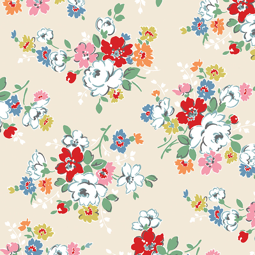 Cath Kidston® Signature Collection 107/108" Wide Back Clifton Rose Cream Sold in 1/2 Yard Increments