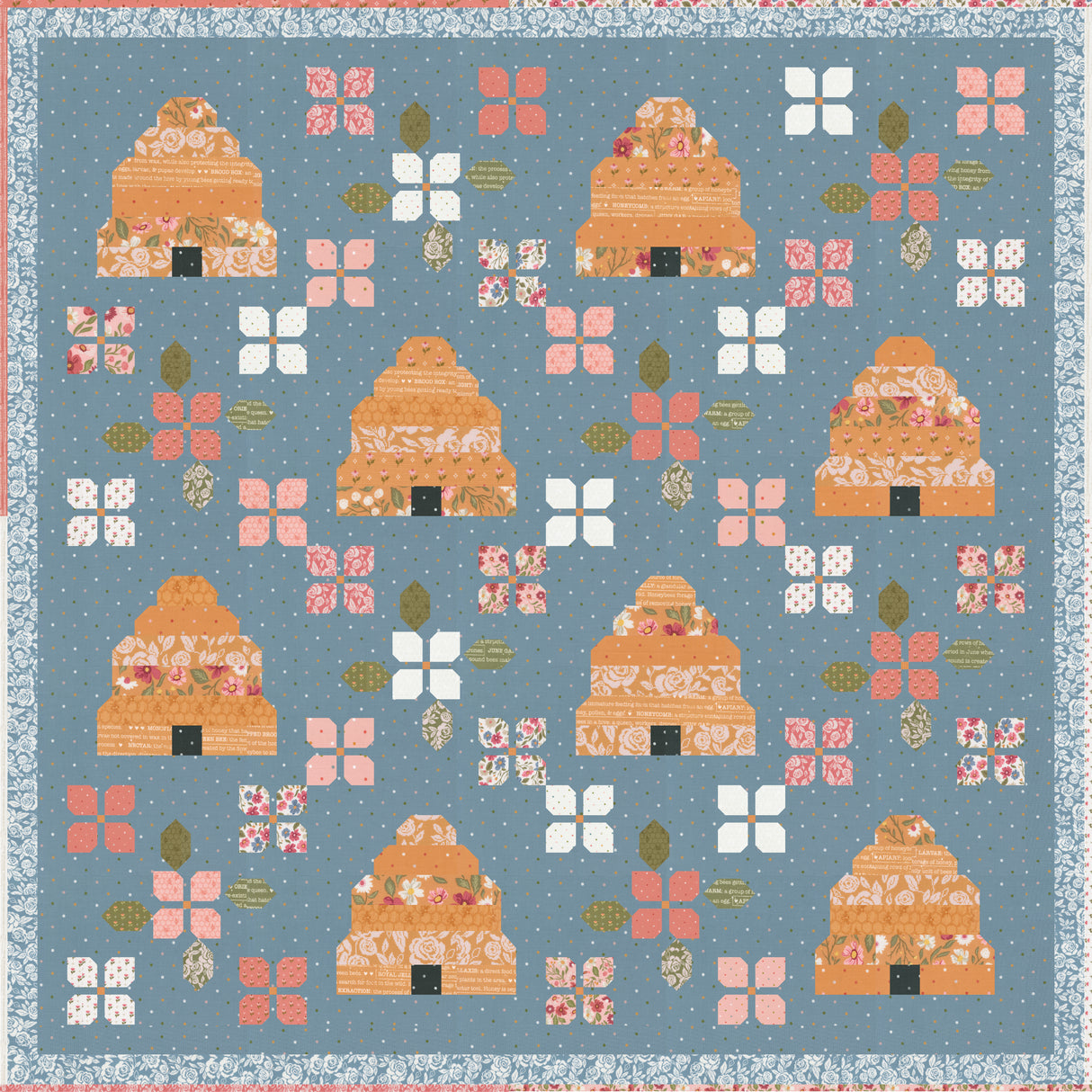 Bloom and Buz Quilt Kit  featuring Wild Honey Fabrics using a Jelly Roll By Lella Boutique