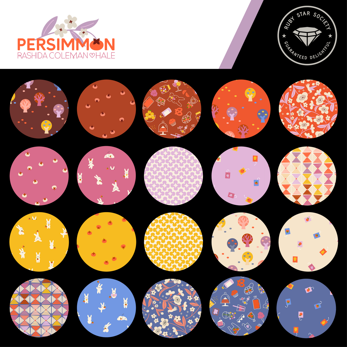 Persimmon Fat Eighth Bundle 24 prints cut by Starlit Quilts