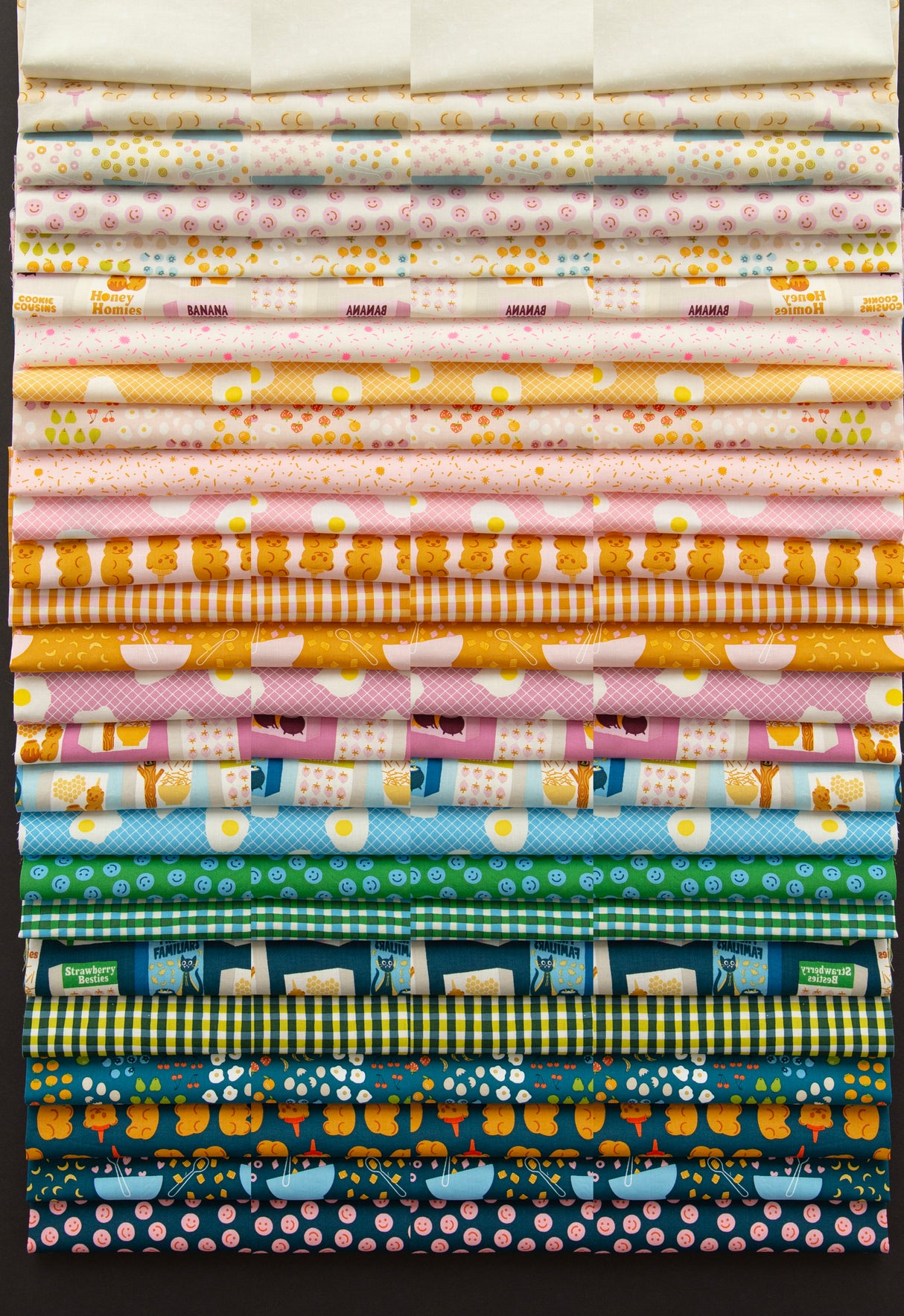 Egg and Friends Fat Eighth Bundle includes 26 Fat Eighths Cut and Packaged by Starlit Quilts by Sarah Watts for Ruby Star Society of Moda Fabrics