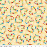 Arbor Blossoms Hearts Yellow C6251-Yellow by Nadra Ridgeway of Ellis and Higgs for Riley Blake Designs Sold in 1/2 yard increments