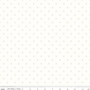 Bee Backgrounds Cross Stitch Brown Yardage - C6381-BROWN by Lori Holt of A Bee in My Bonnet for Riley Blake Designs