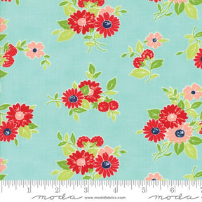 The Good Life Aqua Yardage SKU# 55151-12 The Good Life by Bonnie & Camille for Moda Fabrics Sold in 1/2 yard increments