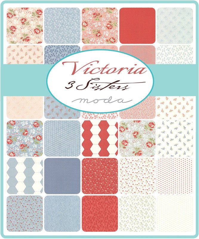 Victoria Blue Eyes Courtyard Yardage SKU# 44162-12 continuous cut in 1/2 yard