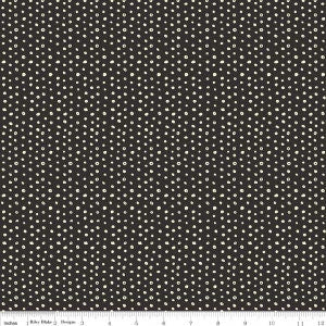 Cats Bats and Jacks, white Dots on Black Yardage SKU: GC8056-BLACK by My Mind's Eye for Riley Blake Designs Sold in 1/2 Yard Increments