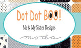 Dot Dot Boo! Dotty Cat White - Black 22330-14 by Me & My Sisters Designs for Moda Fabrics Sold in 1/2 Yard Increments