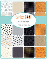 Dot Dot Boo! Dotty Cat White - Black 22330-14 by Me & My Sisters Designs for Moda Fabrics Sold in 1/2 Yard Increments