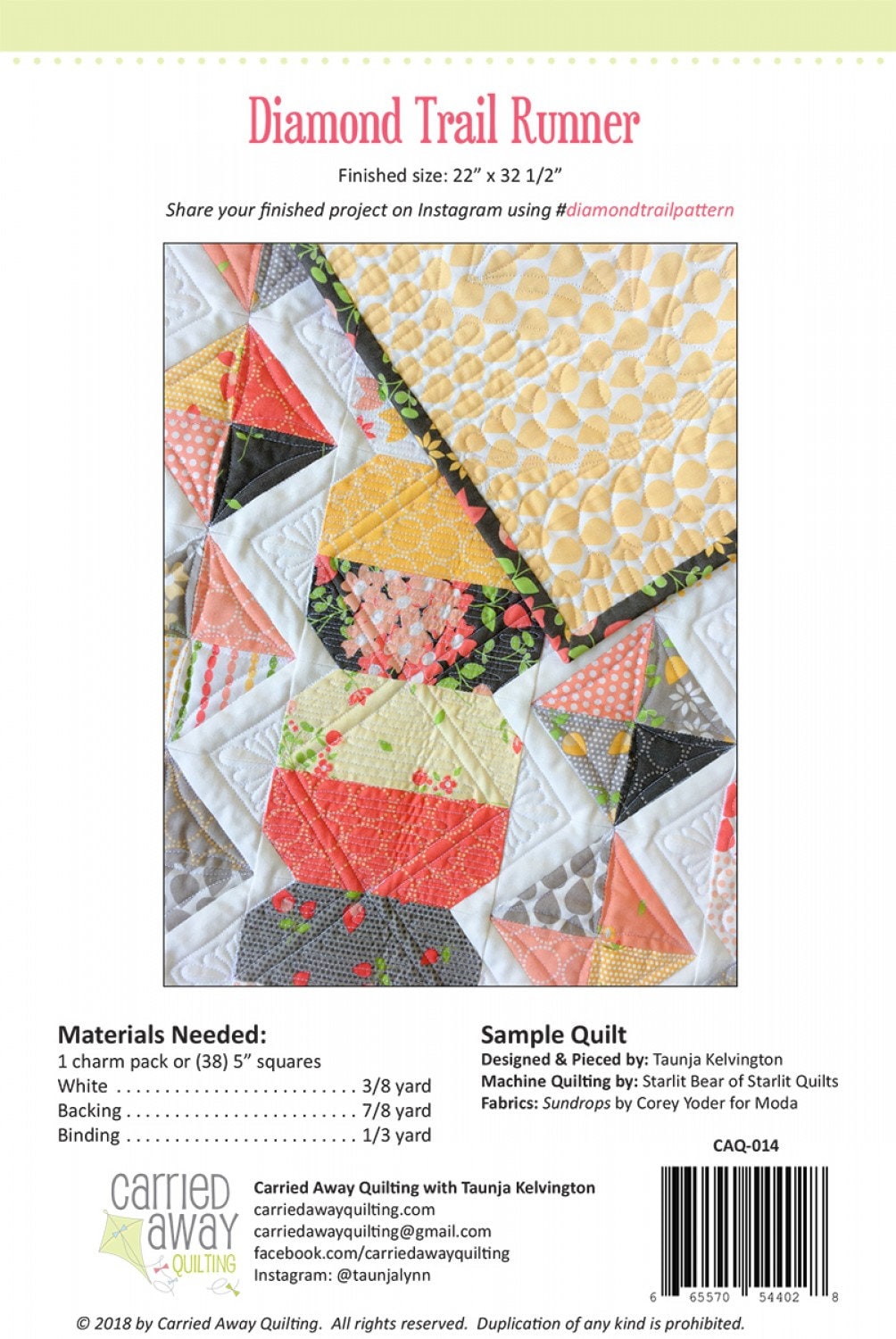 Diamond Trail Quilt Pattern by Carried Away Quilting CAQ-014