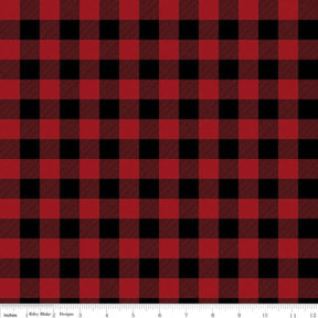 Christmas Delivery Plaid Red Yardageby Carta Bella Paper Co C7336-Red Sold in 1/2 yard increments cut continuously