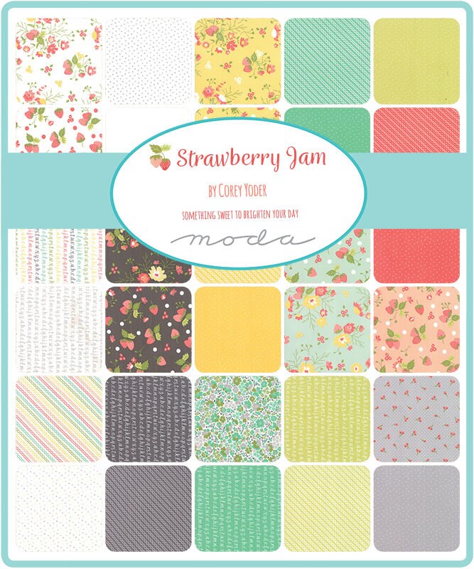 Strawberry Jam Rainy Day Alphabet Yardage 29065-28 by Corey Yoder for Moda Fabrics