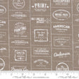 The Print Shop Clay Logos Yardage 5740-32 by Sweetwater for Moda available in 1/2 yard