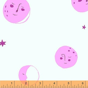 Far Far Away II Pink Moons Yardage SKU# 51200-9 By Heather Ross for Windam Fabrics Sold in 1/2 Yard Increments