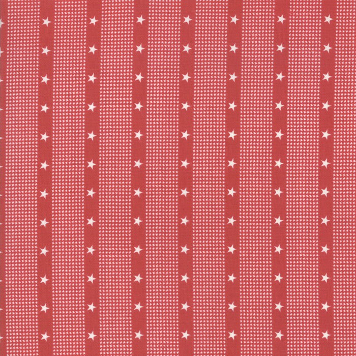 Mackinac Island Striped Star Red Yardage 14898-20 by Minick and Simpson for Moda Fabrics sold in 1/2 yard increments